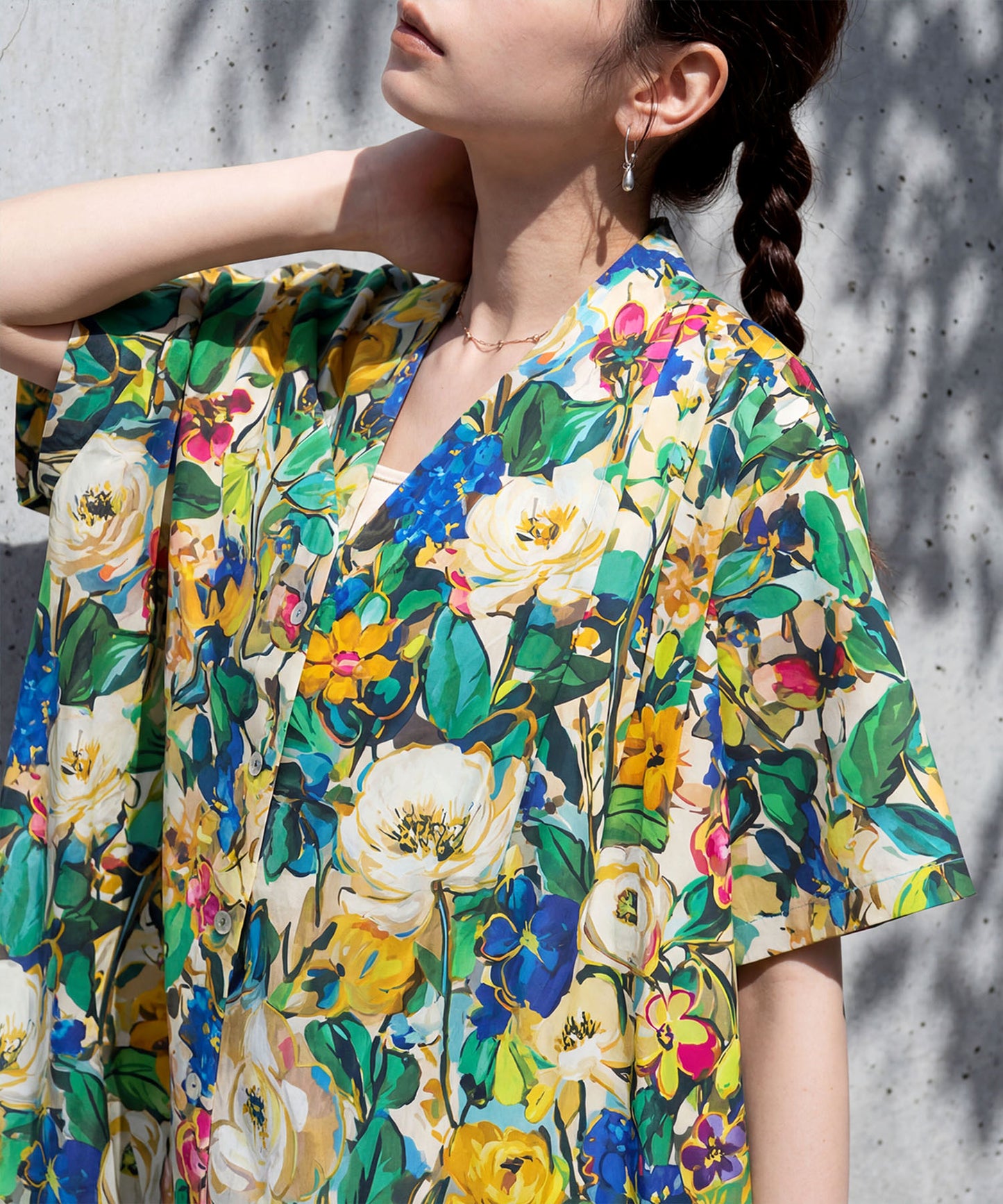 Floral Print Shirt Dress Ladies