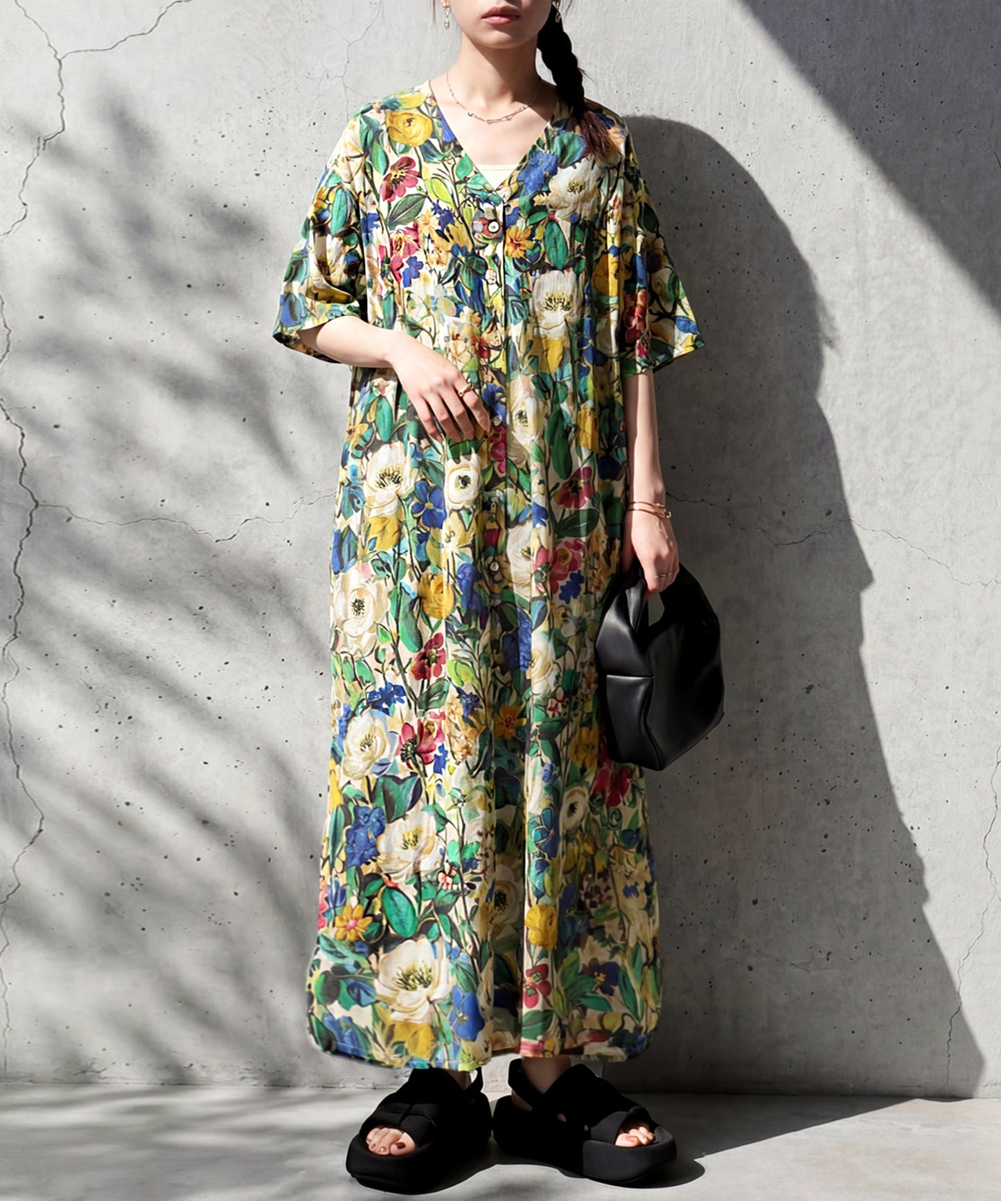 Floral Print Shirt Dress Ladies