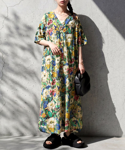 Floral Print Shirt Dress Ladies