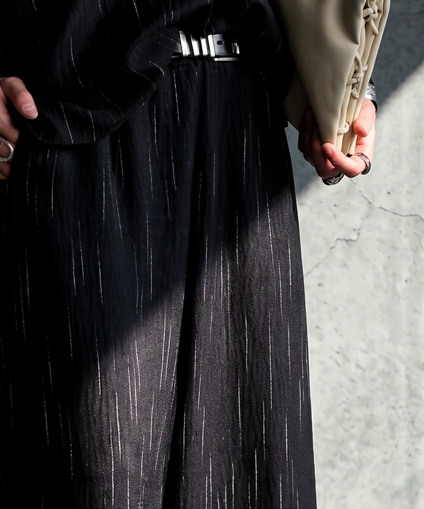 Striped Wide-Leg Easy Pants Ladies