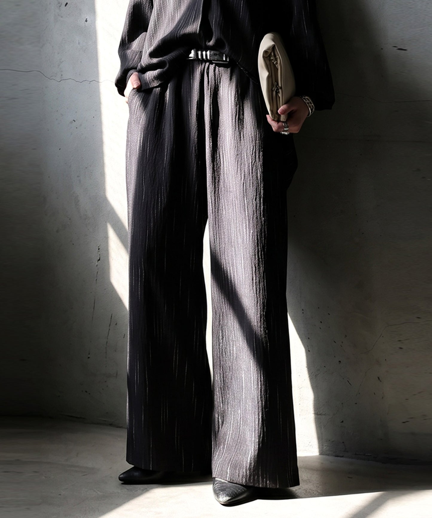 Striped Wide-Leg Easy Pants Ladies