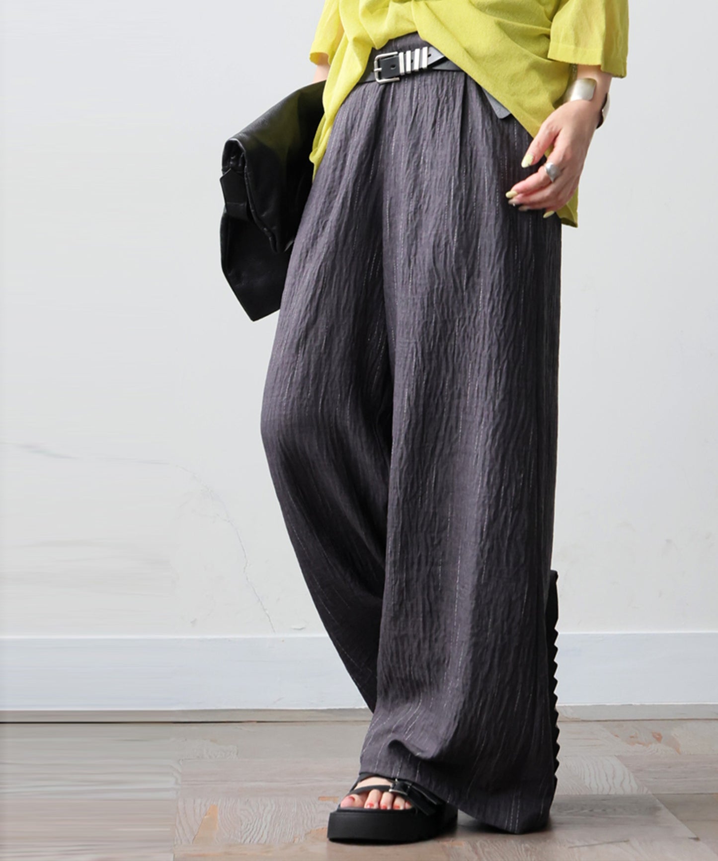 Striped Wide-Leg Easy Pants Ladies