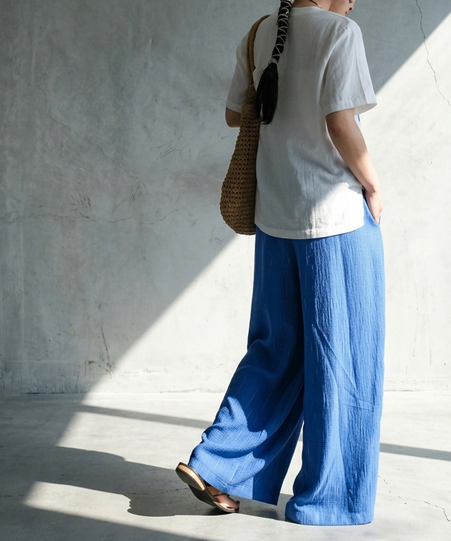 Striped Wide-Leg Easy Pants Ladies