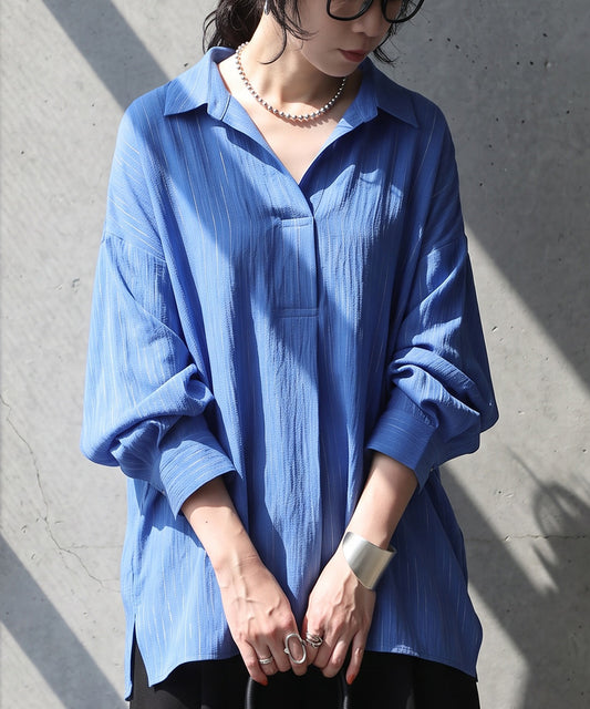 Striped Seersucker Shirt Ladies