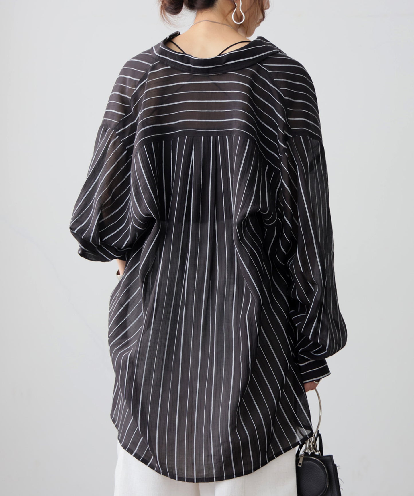 Striped Sheer Shirt Ladies