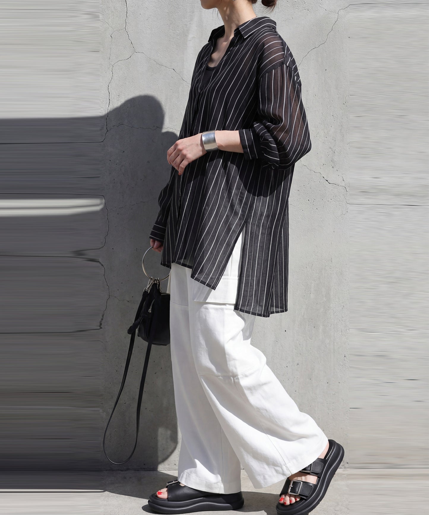 Striped Sheer Shirt Ladies
