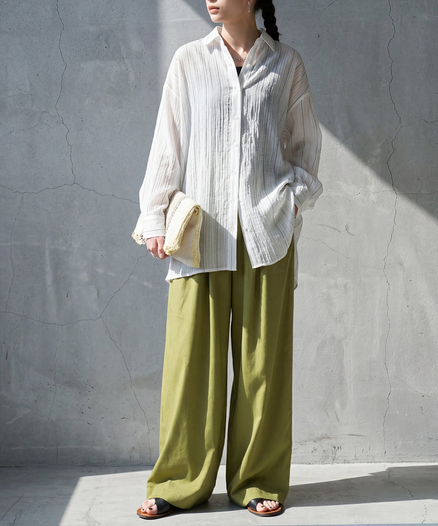Striped Sheer Shirt Ladies