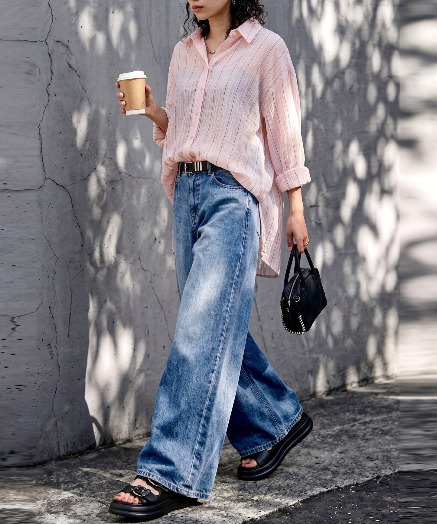 Striped Sheer Shirt Ladies