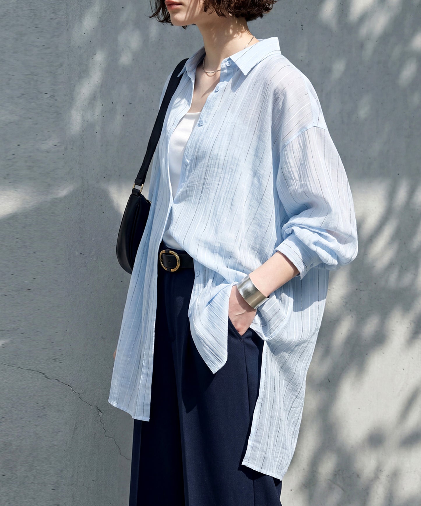 Striped Sheer Shirt Ladies