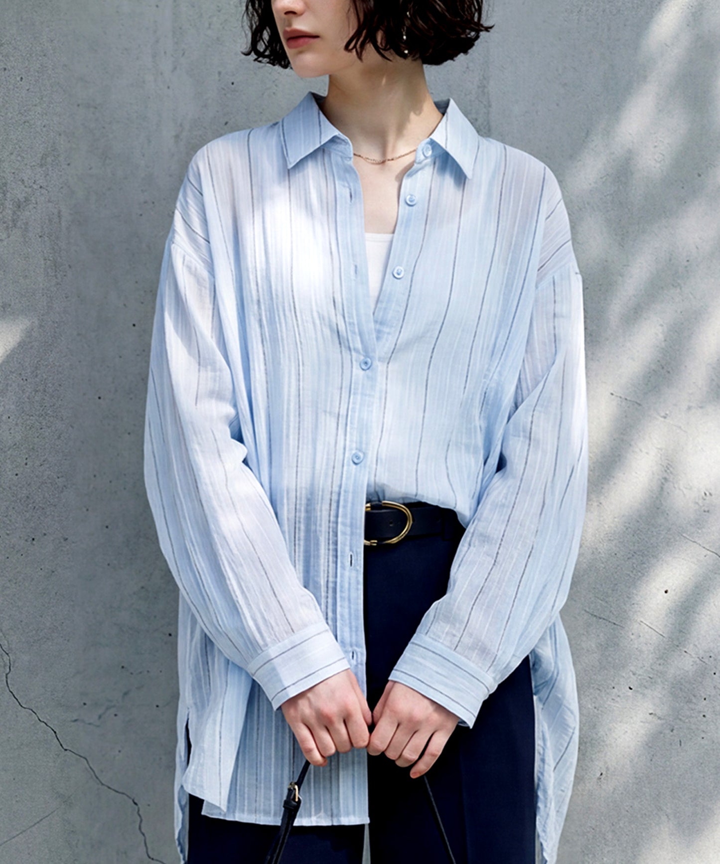 Striped Sheer Shirt Ladies