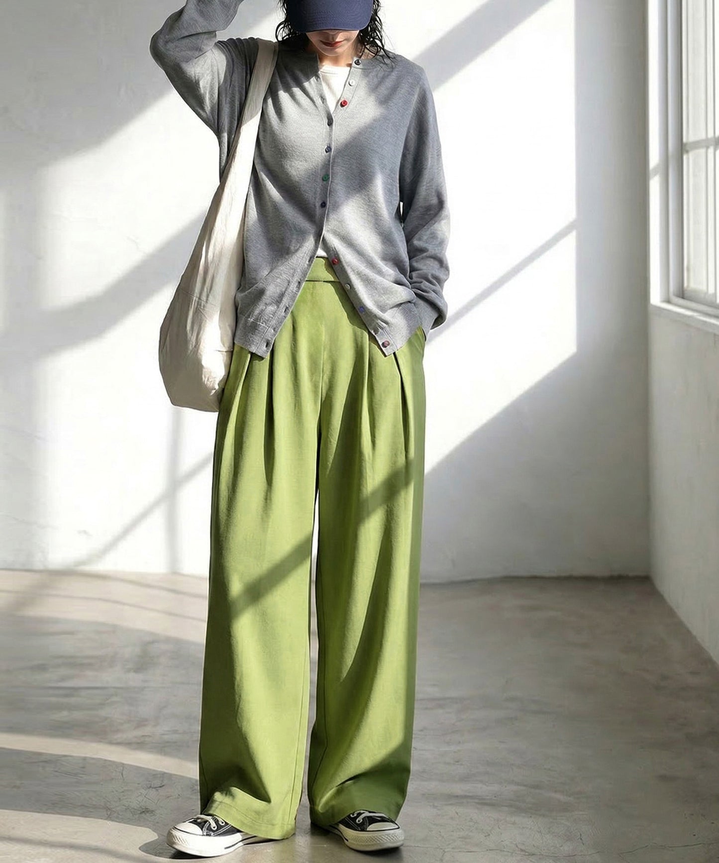 Double-Pleated Wide-Leg Pants Ladies
