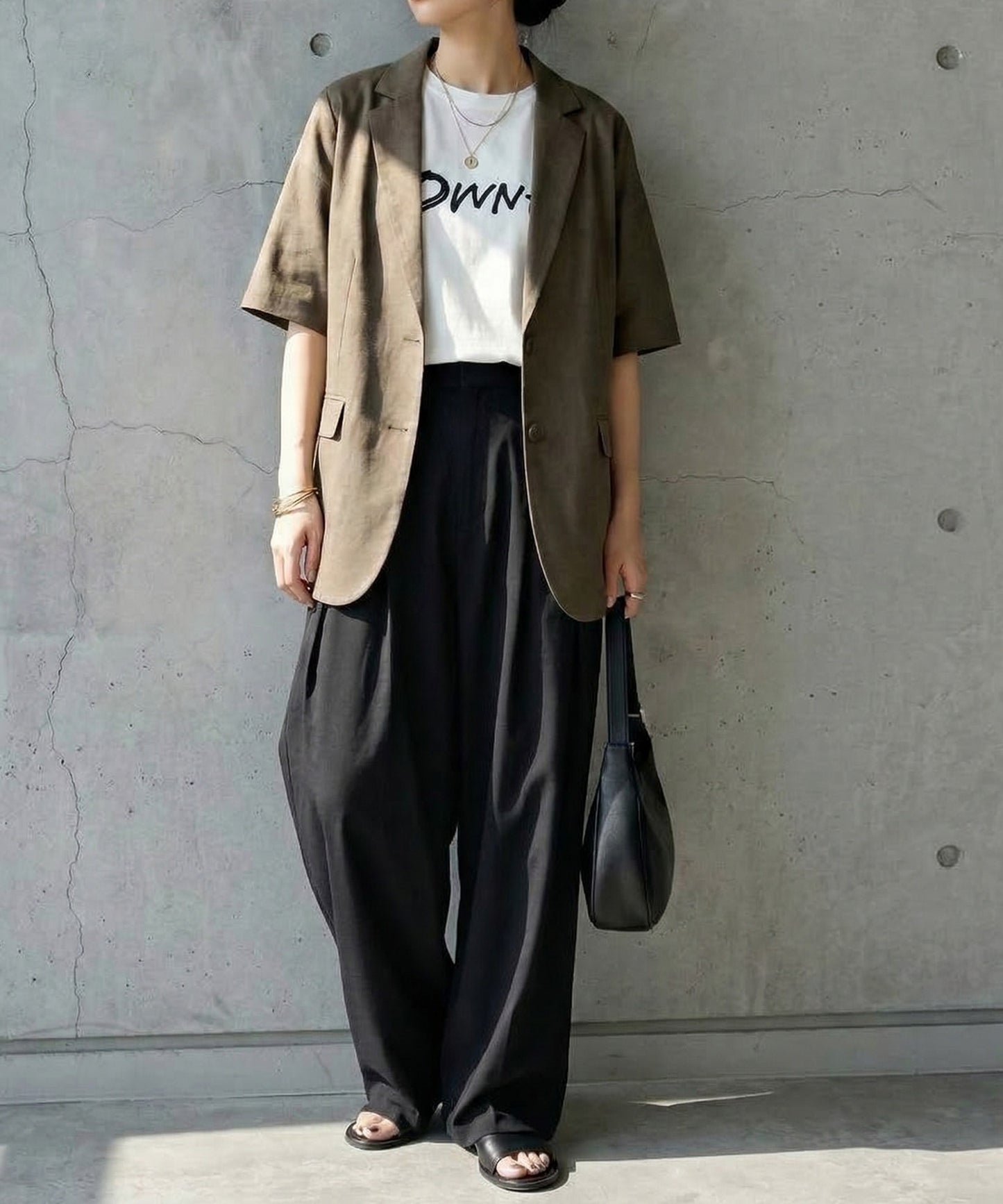 Double-Pleated Wide-Leg Pants Ladies