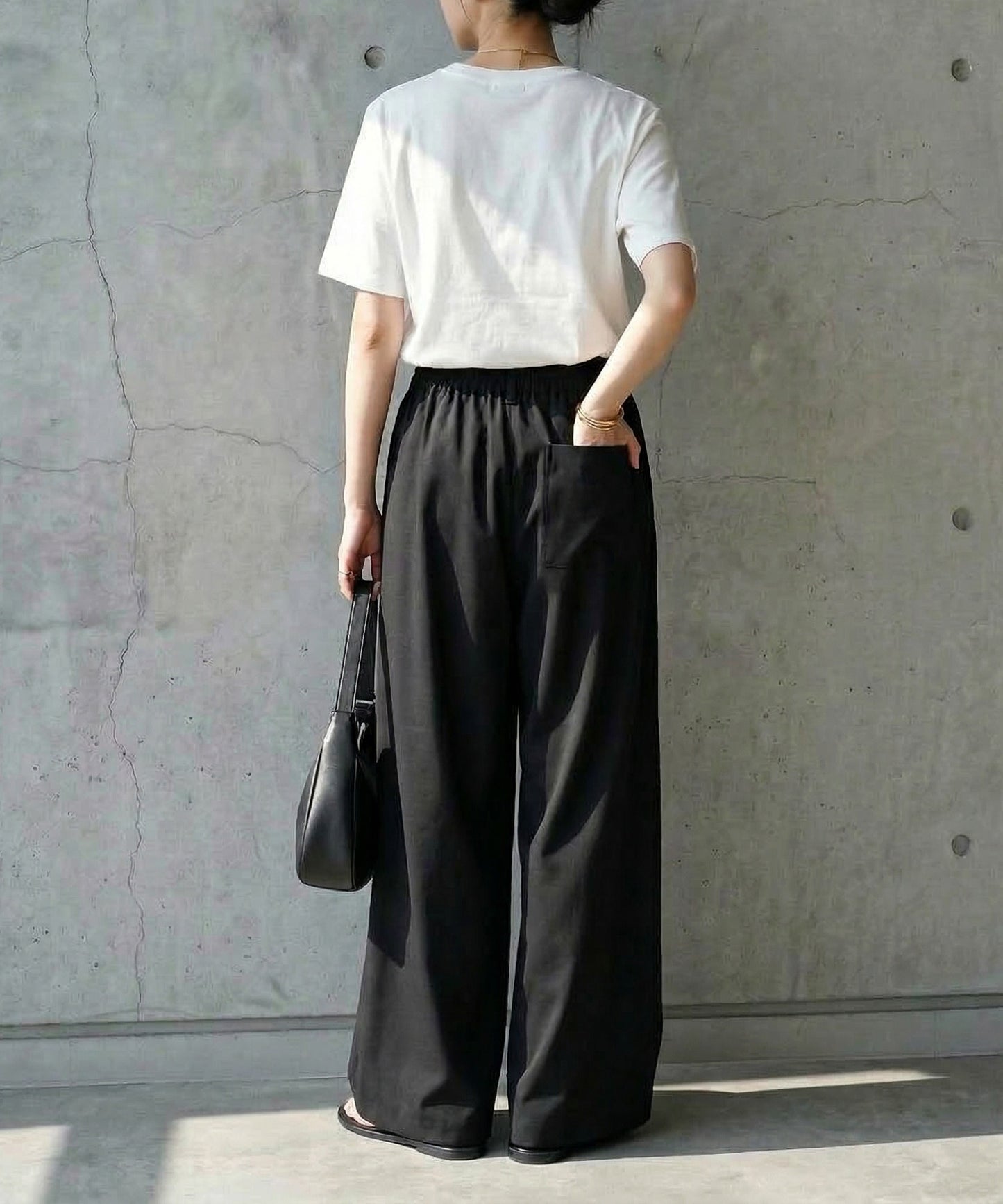 Double-Pleated Wide-Leg Pants Ladies