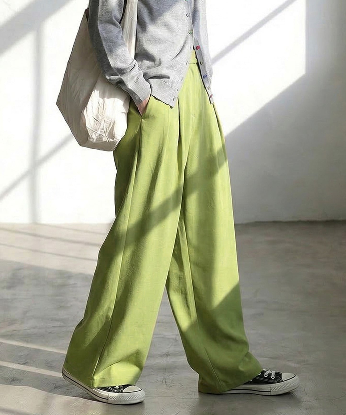 Double-Pleated Wide-Leg Pants Ladies
