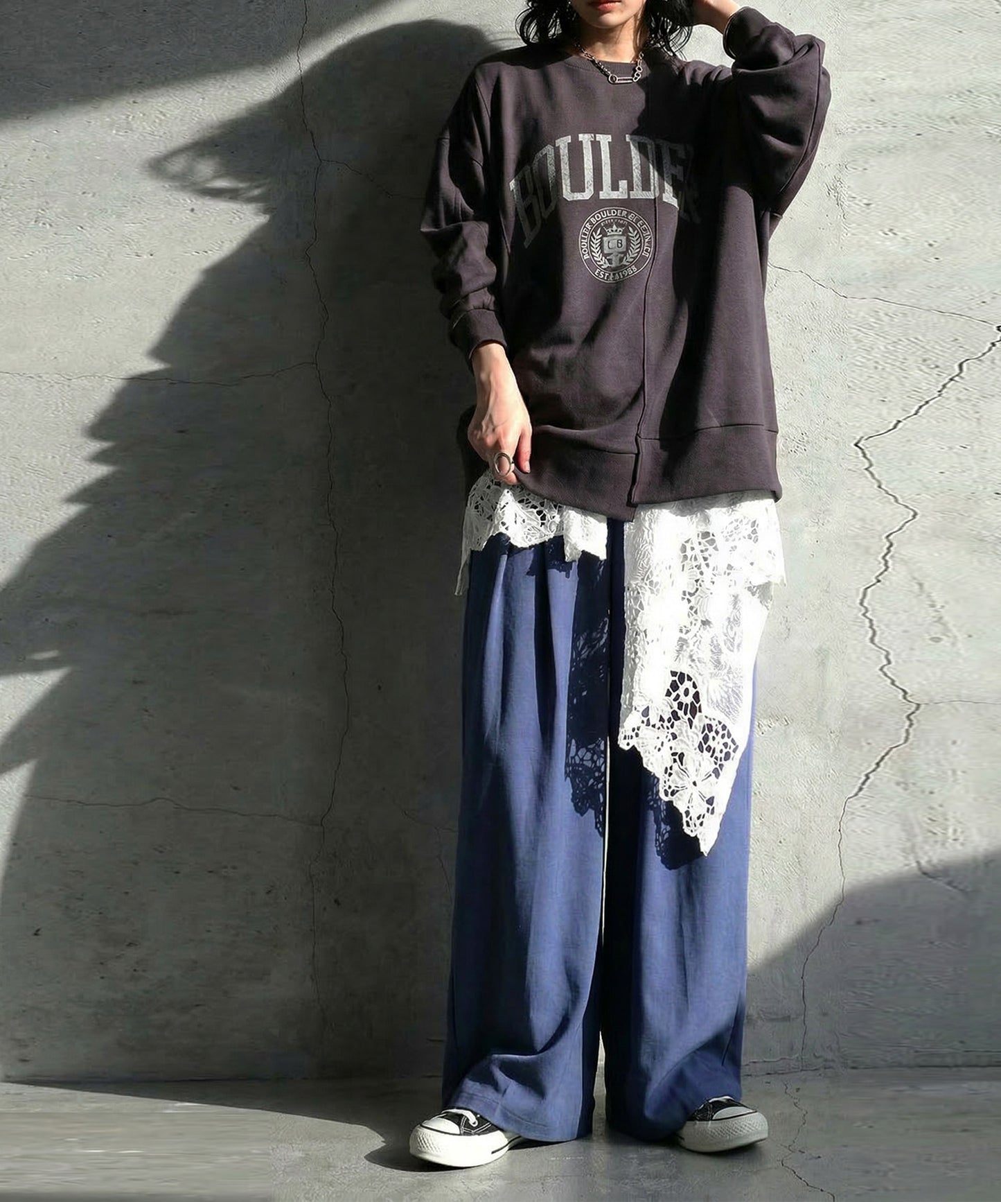 Double-Pleated Wide-Leg Pants Ladies