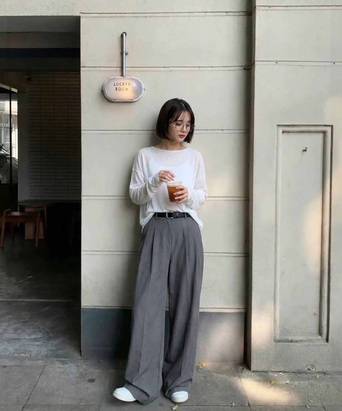 Double-Pleated Wide-Leg Pants Ladies