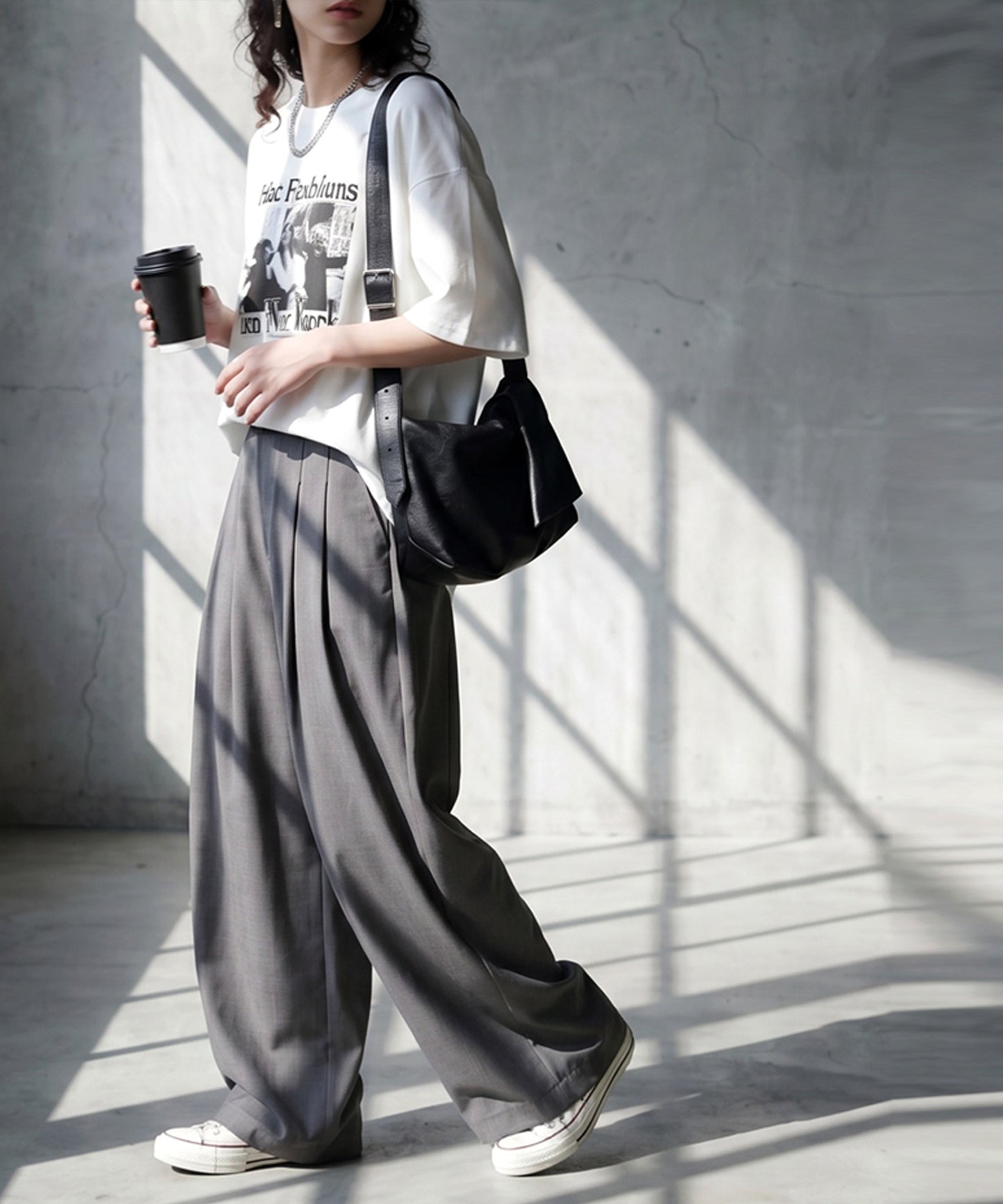 Balloon Tuck Wide Pants Ladies