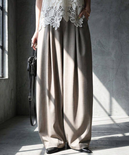 Balloon Tuck Wide Pants Ladies