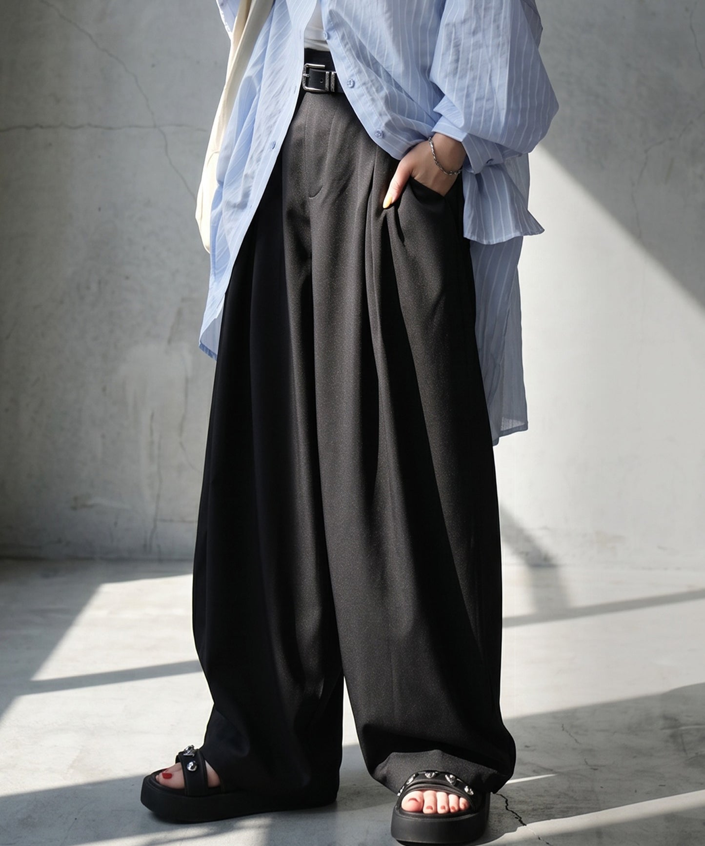 Balloon Tuck Wide Pants Ladies