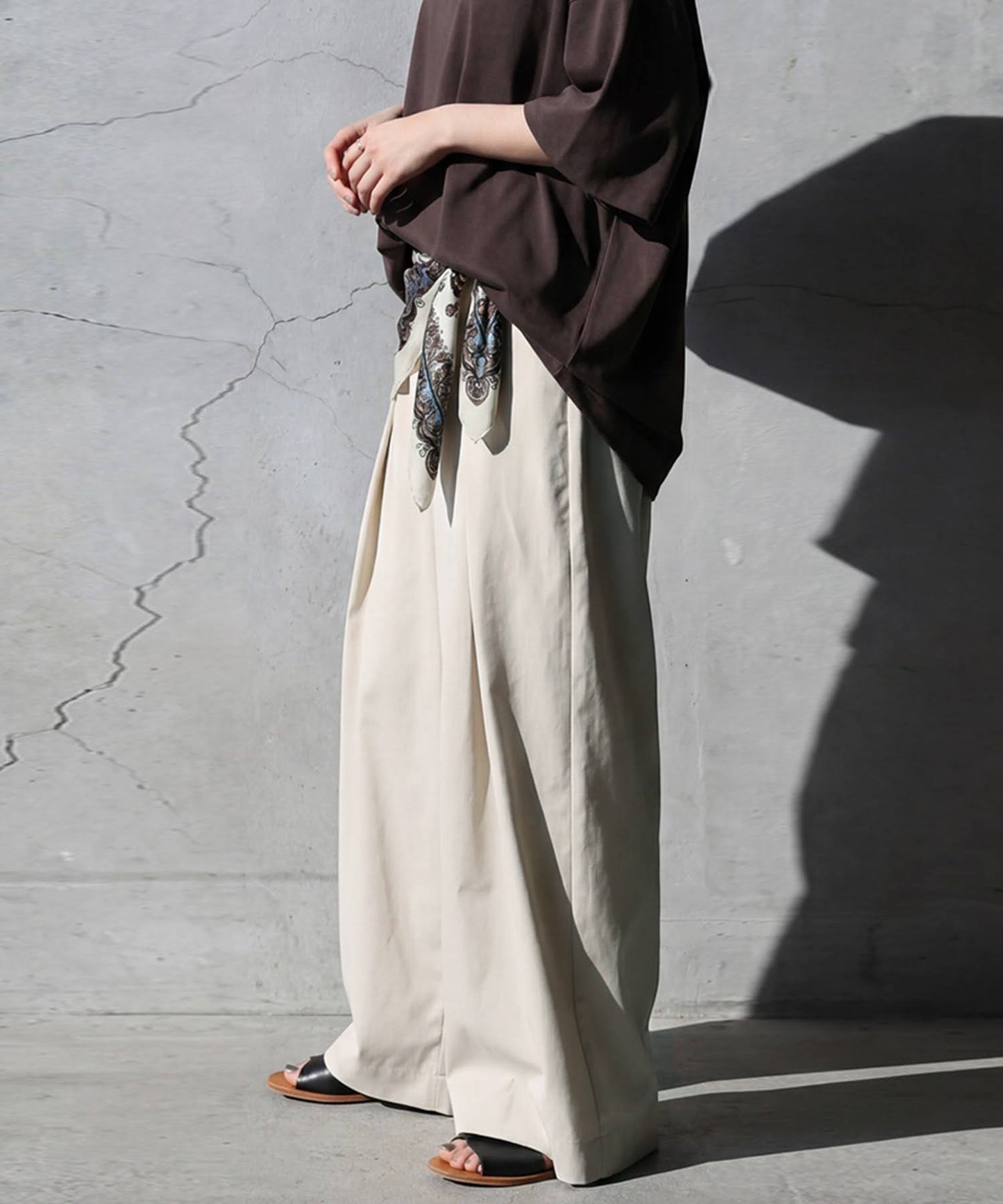 Wide Long Pleated Pants Ladies