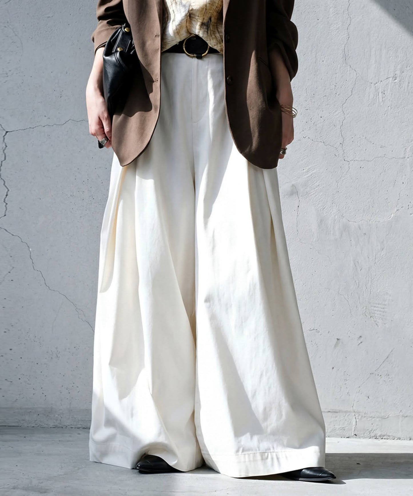 Wide Long Pleated Pants Ladies