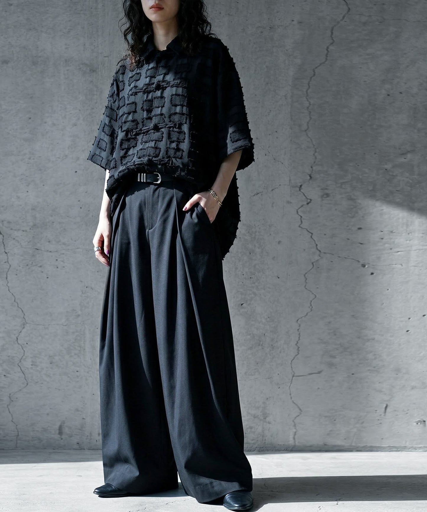 Wide Long Pleated Pants Ladies
