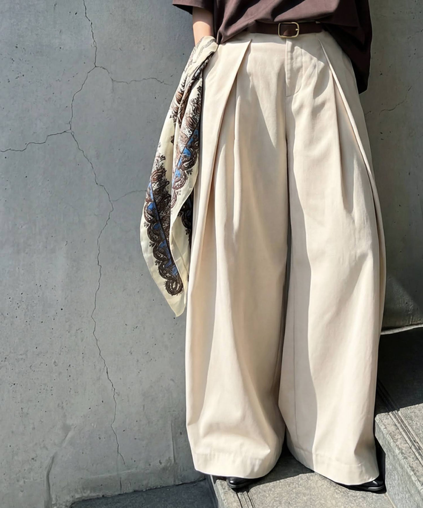 Wide Long Pleated Pants Ladies