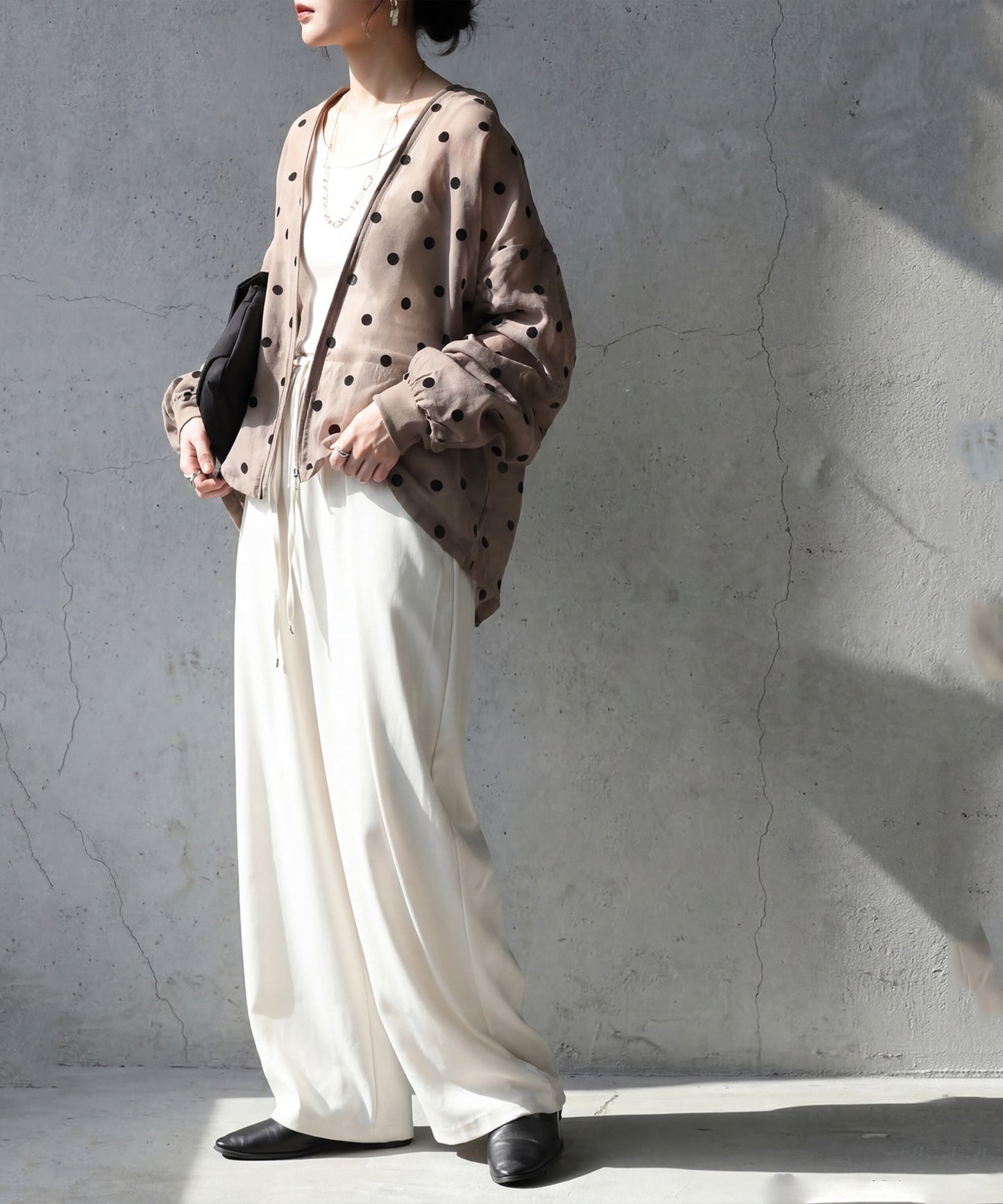 Polka Dot Sheer Tops Ladies