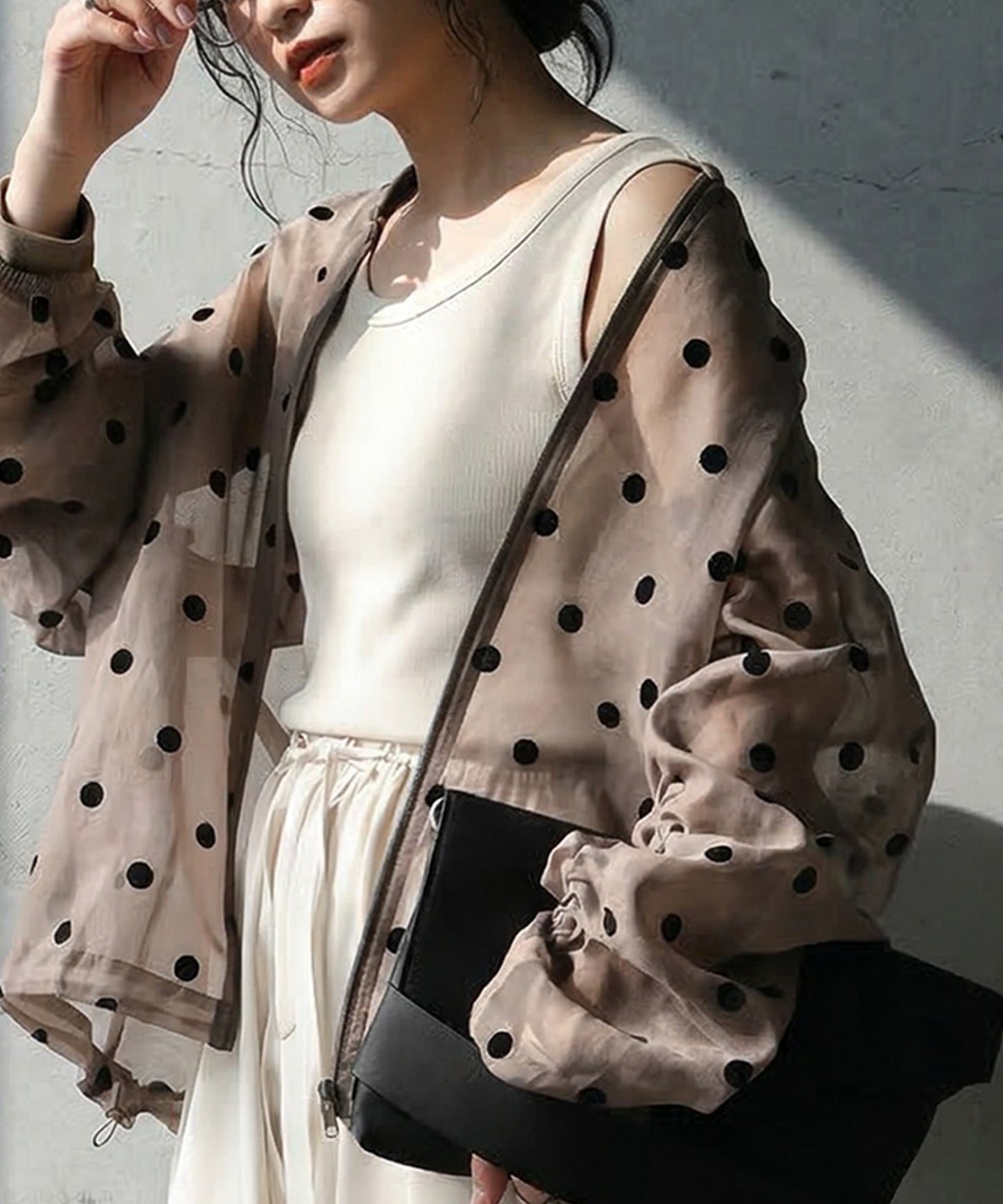 Polka Dot Sheer Tops Ladies