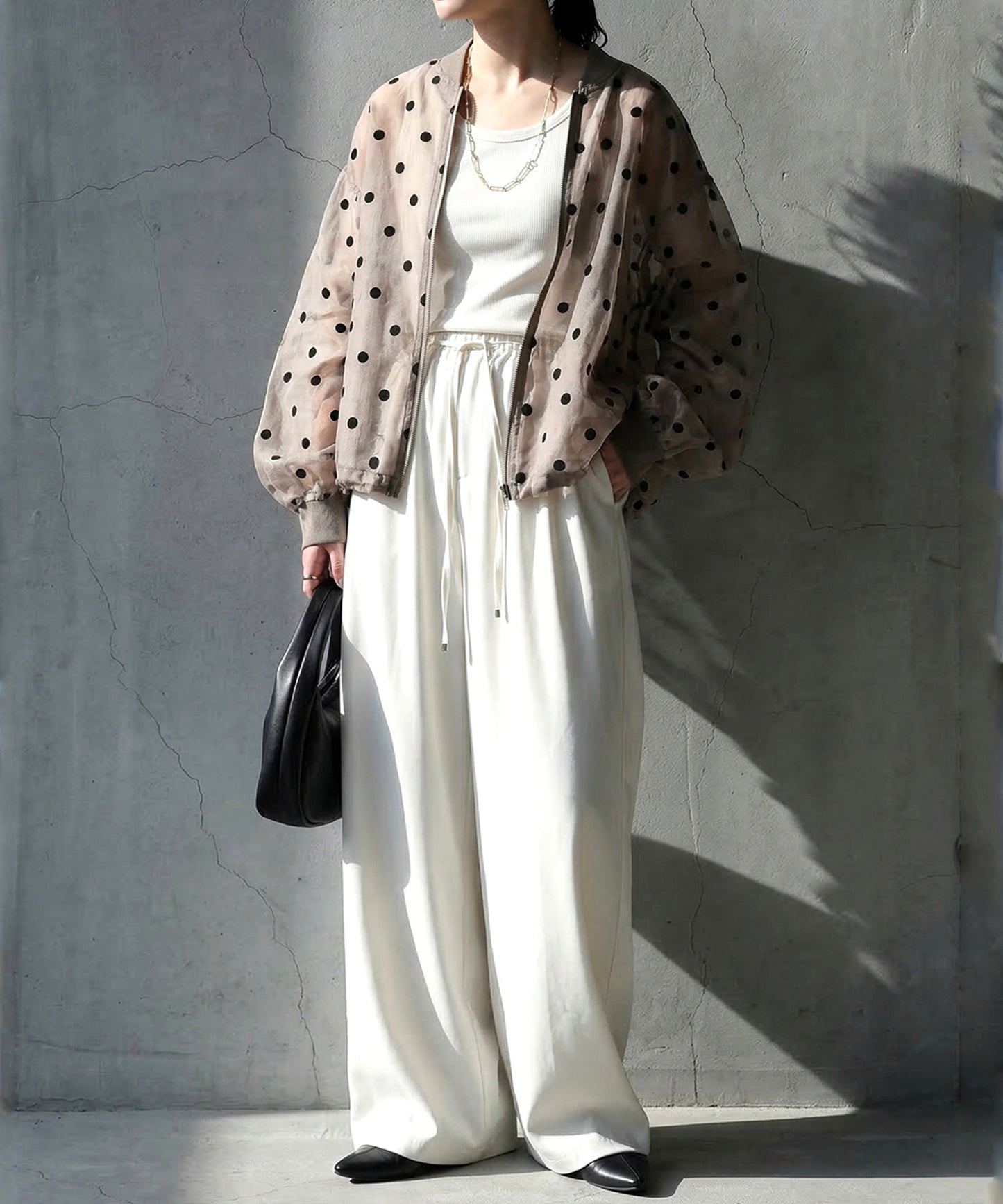 Polka Dot Sheer Tops Ladies
