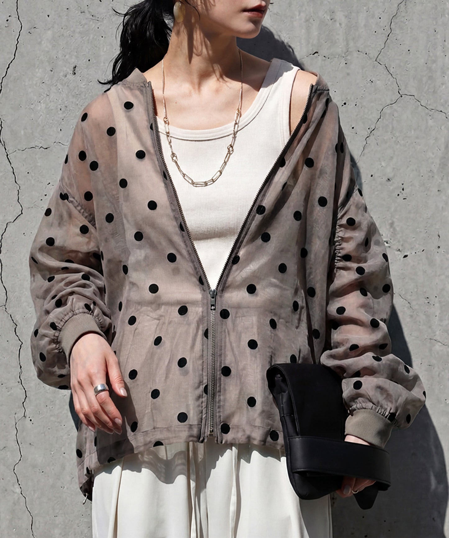 Polka Dot Sheer Tops Ladies