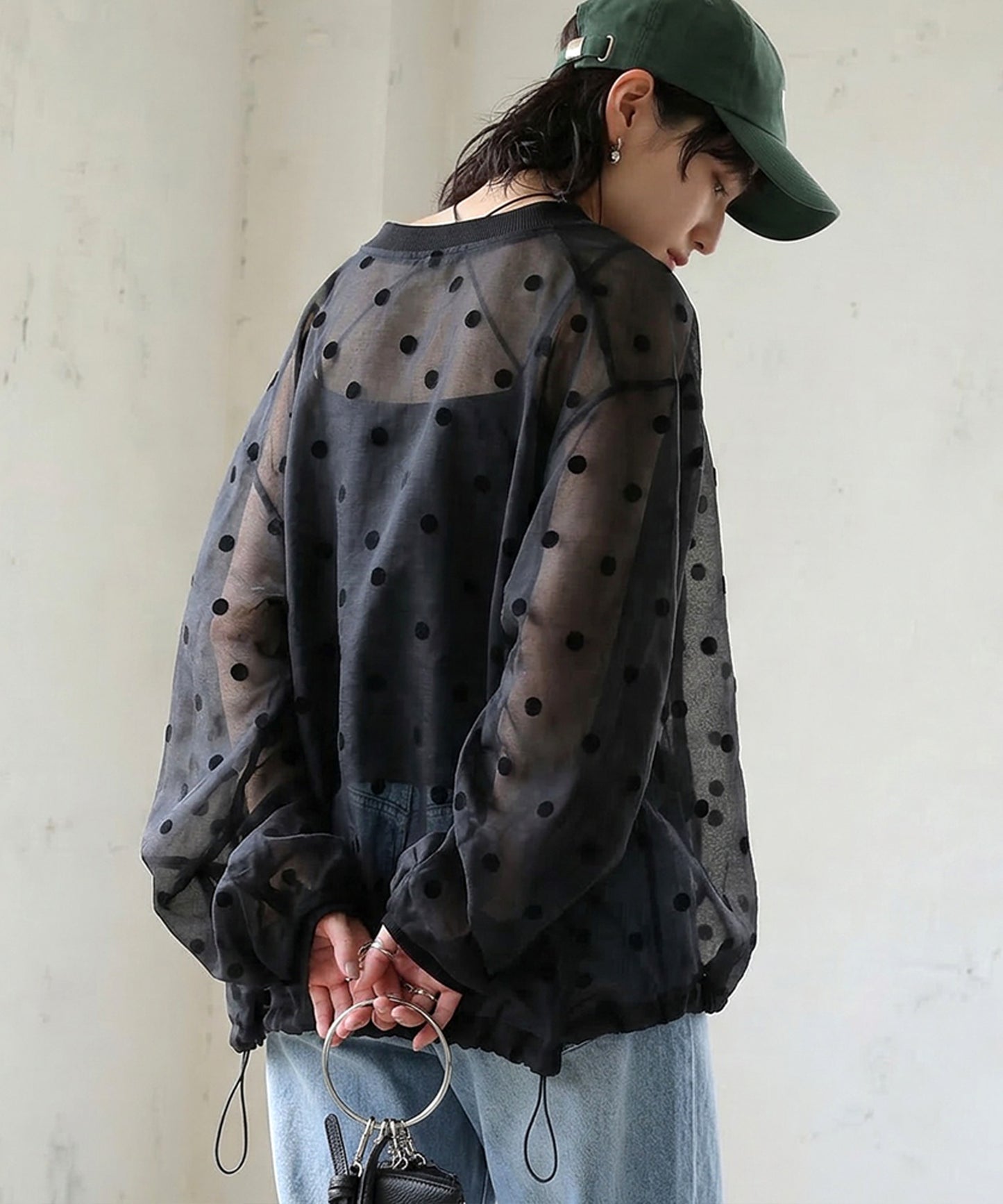 Polka Dot Sheer Tops Ladies