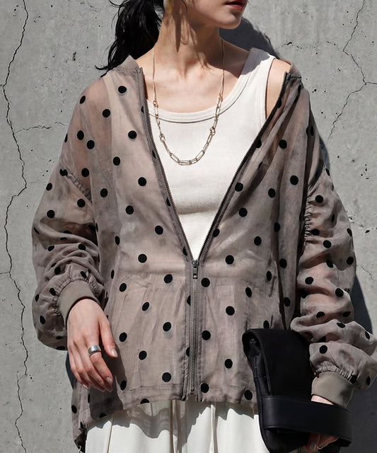 Polka Dot Sheer Tops Ladies