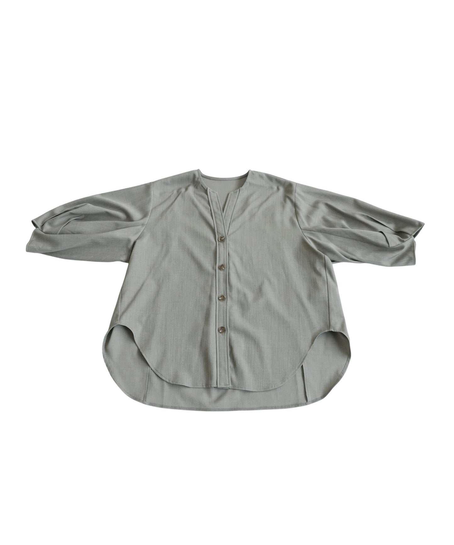 V-Neck Pleated Shirt Ladies