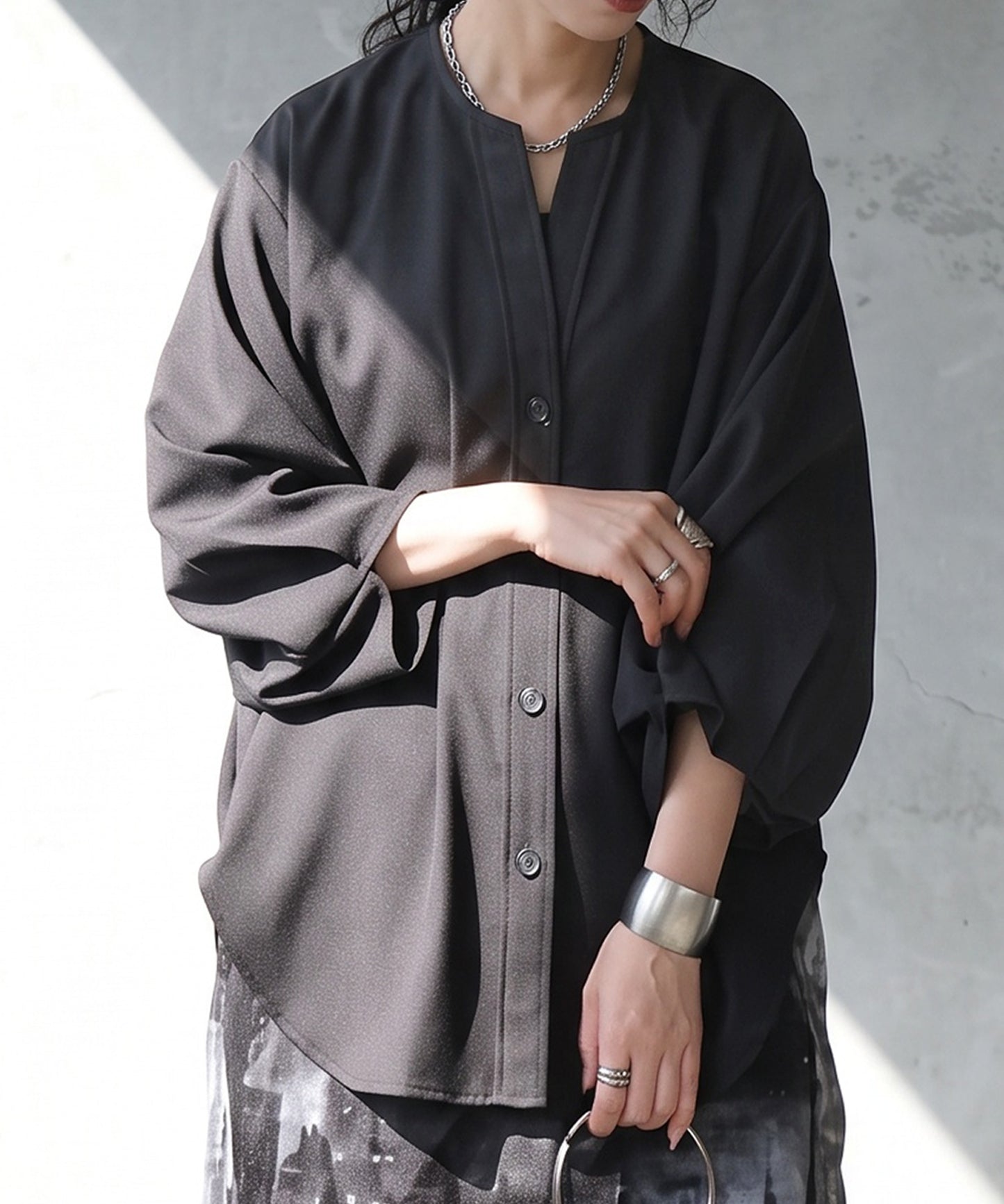 V-Neck Pleated Shirt Ladies