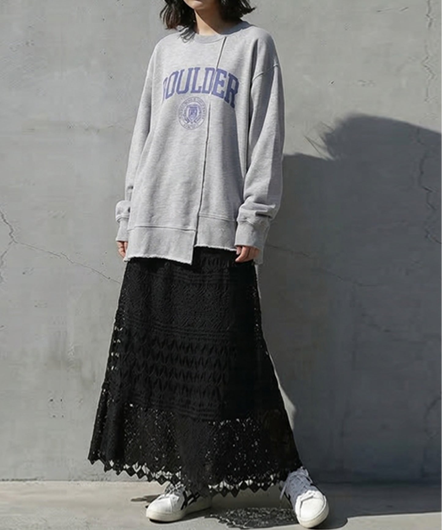 Lace Openwork Flared Skirt Ladies