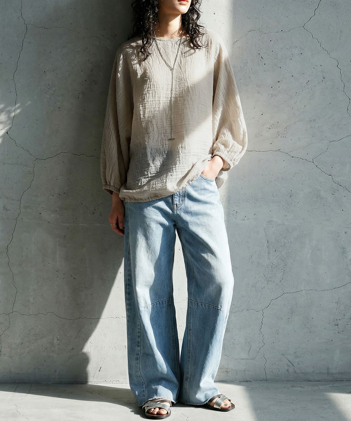 Sheer Dolman Top Ladies