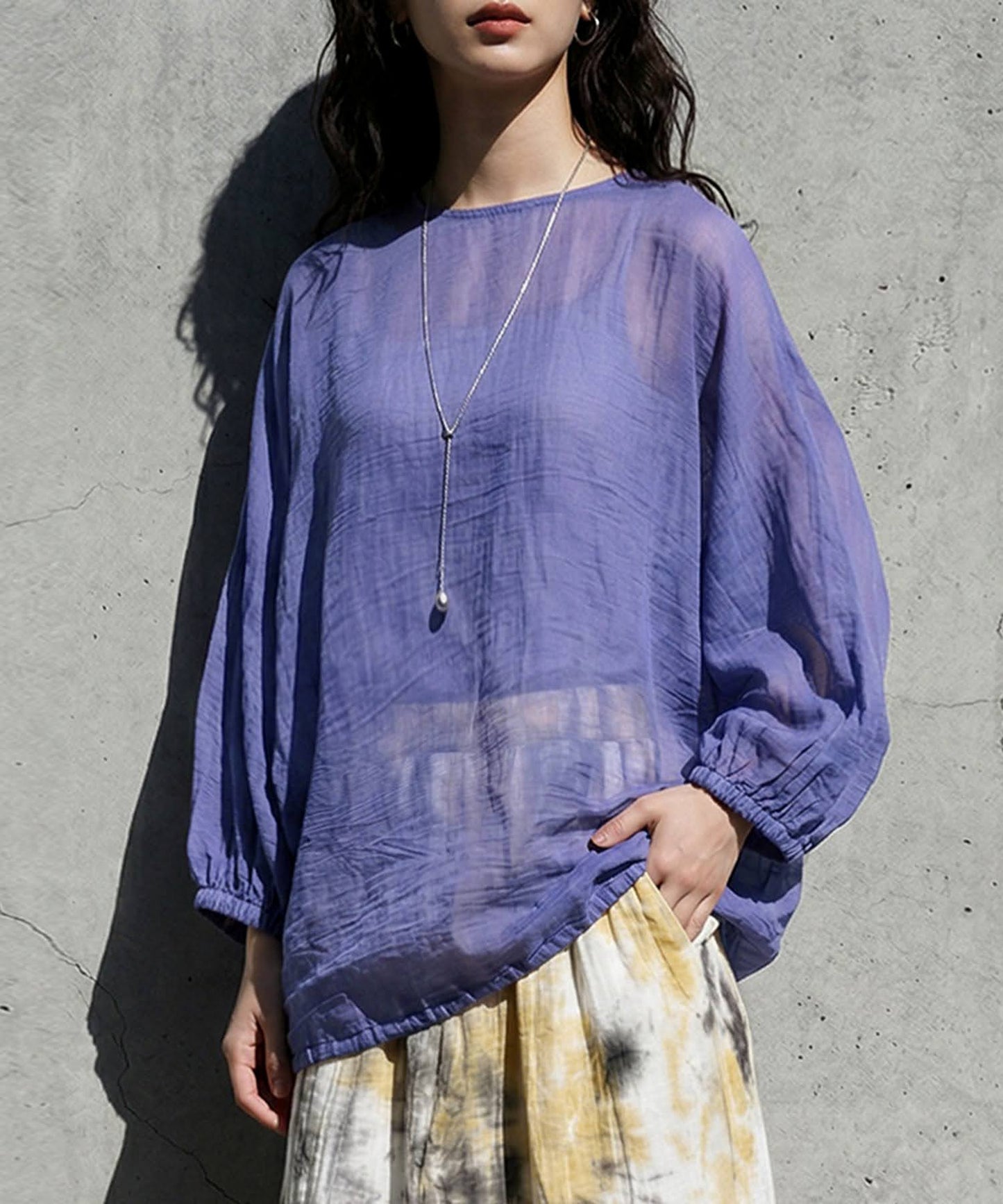 Sheer Dolman Top Ladies
