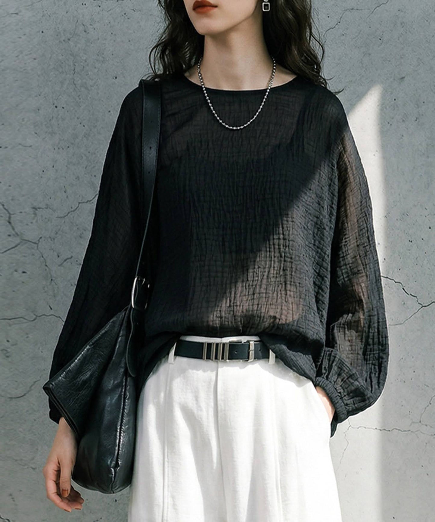 Sheer Dolman Top Ladies