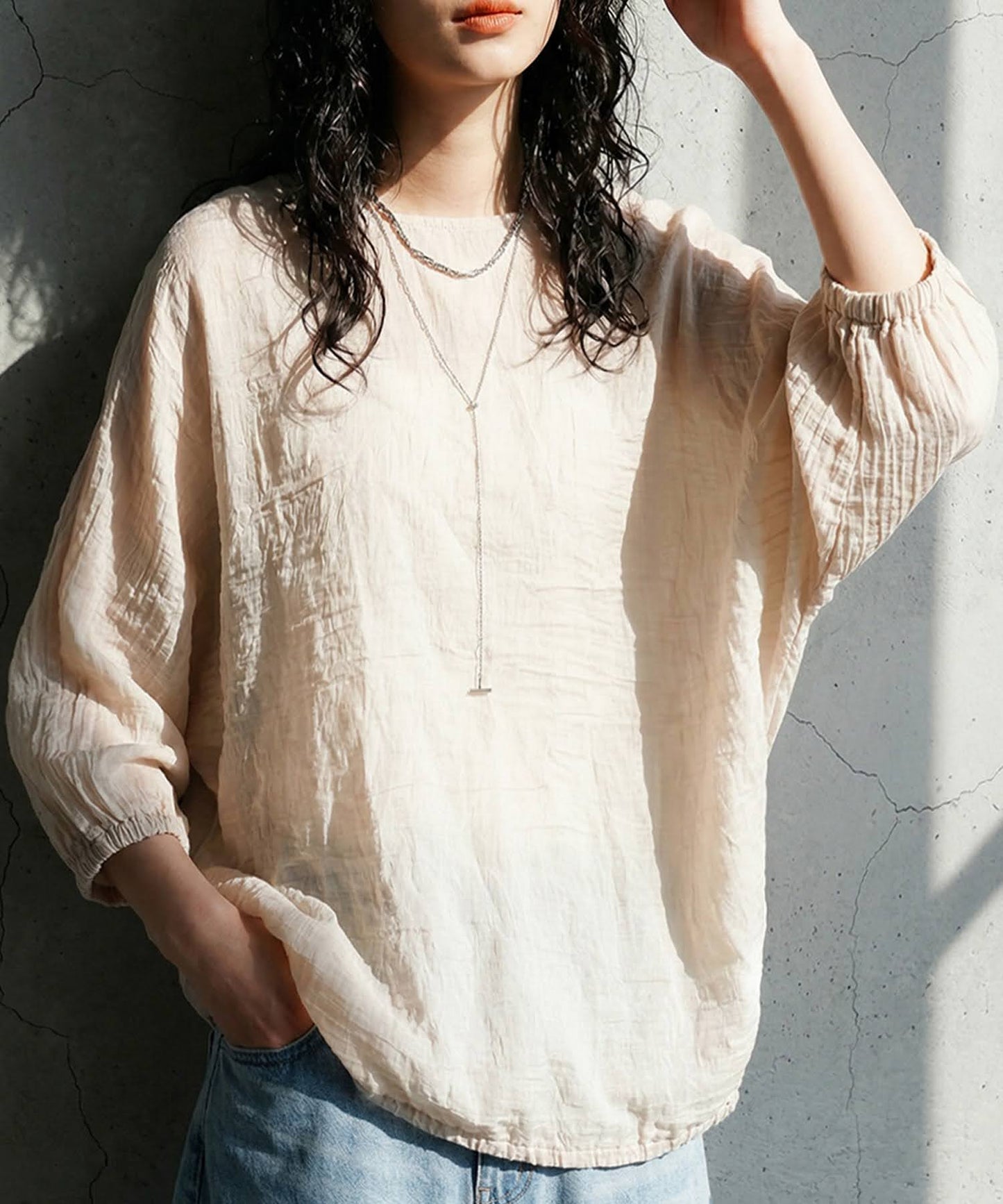 Sheer Dolman Top Ladies
