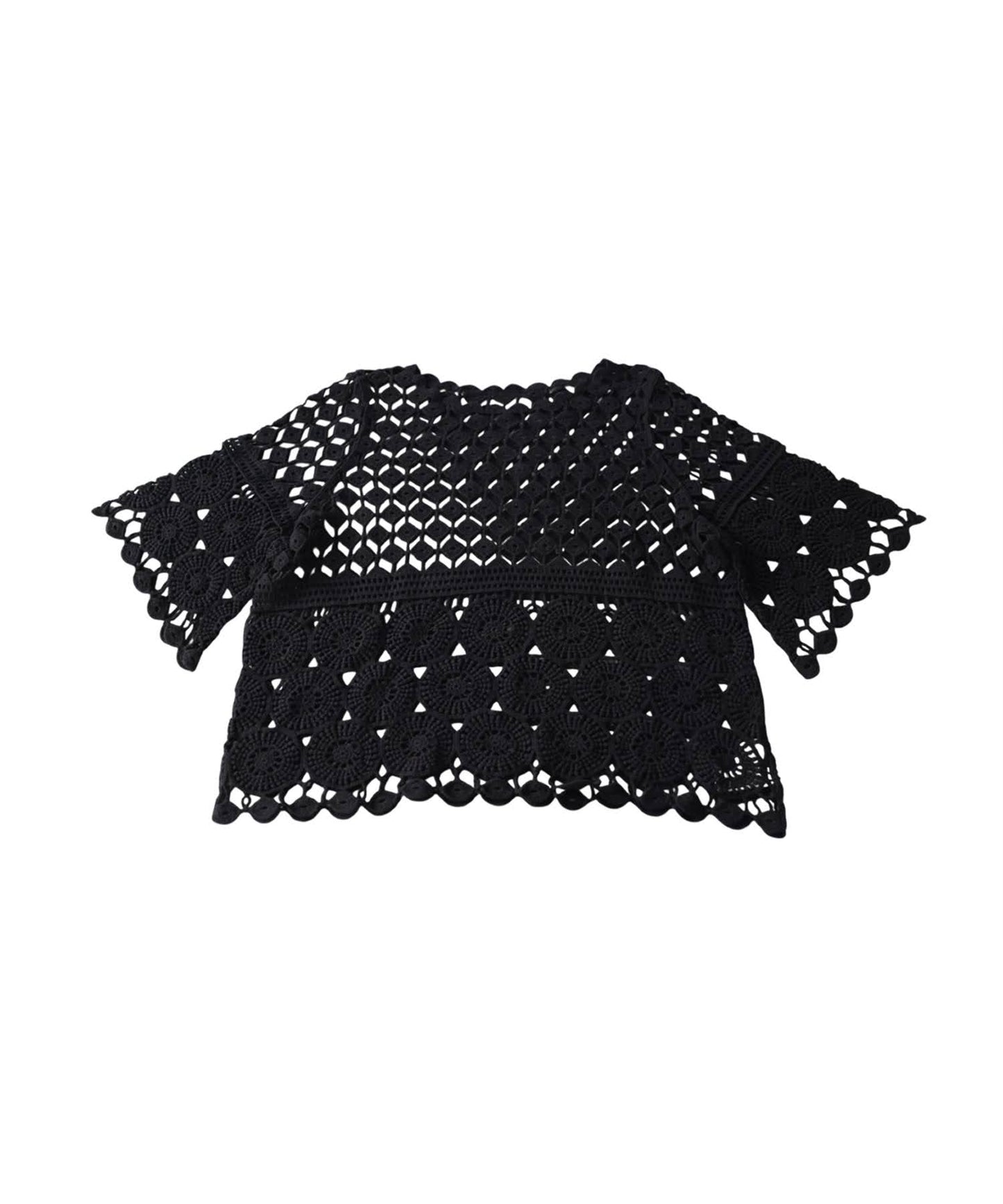 Openwork Knit 100% Cotton Lace Top Ladies