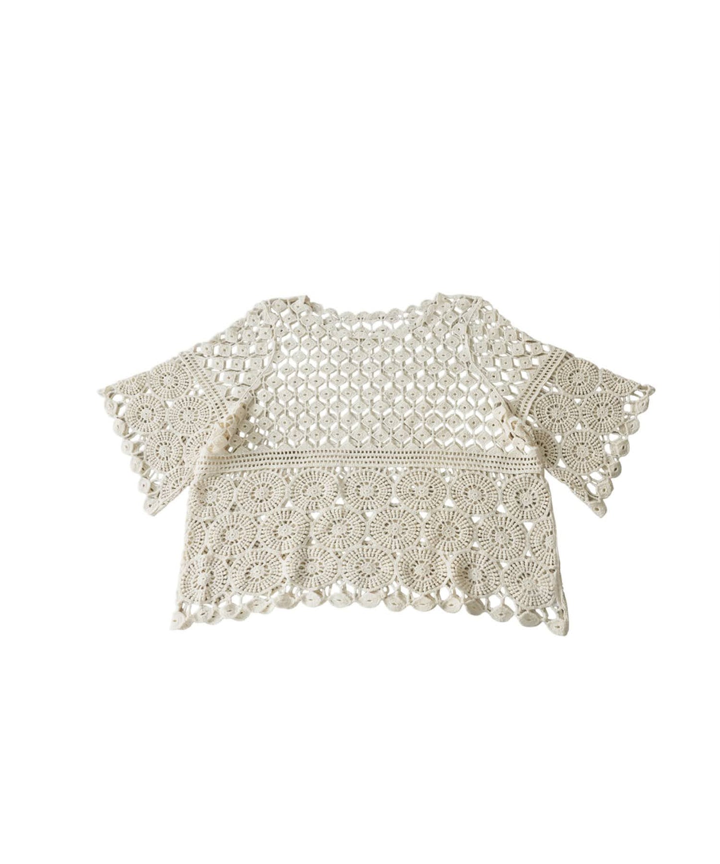 Openwork Knit 100% Cotton Lace Top Ladies