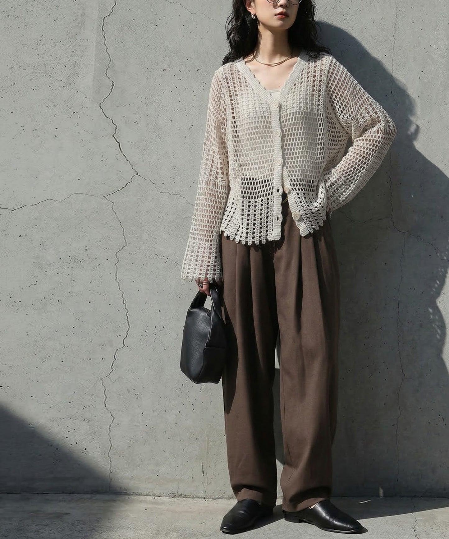 V-Neck 100% Cotton Cardigan Ladies