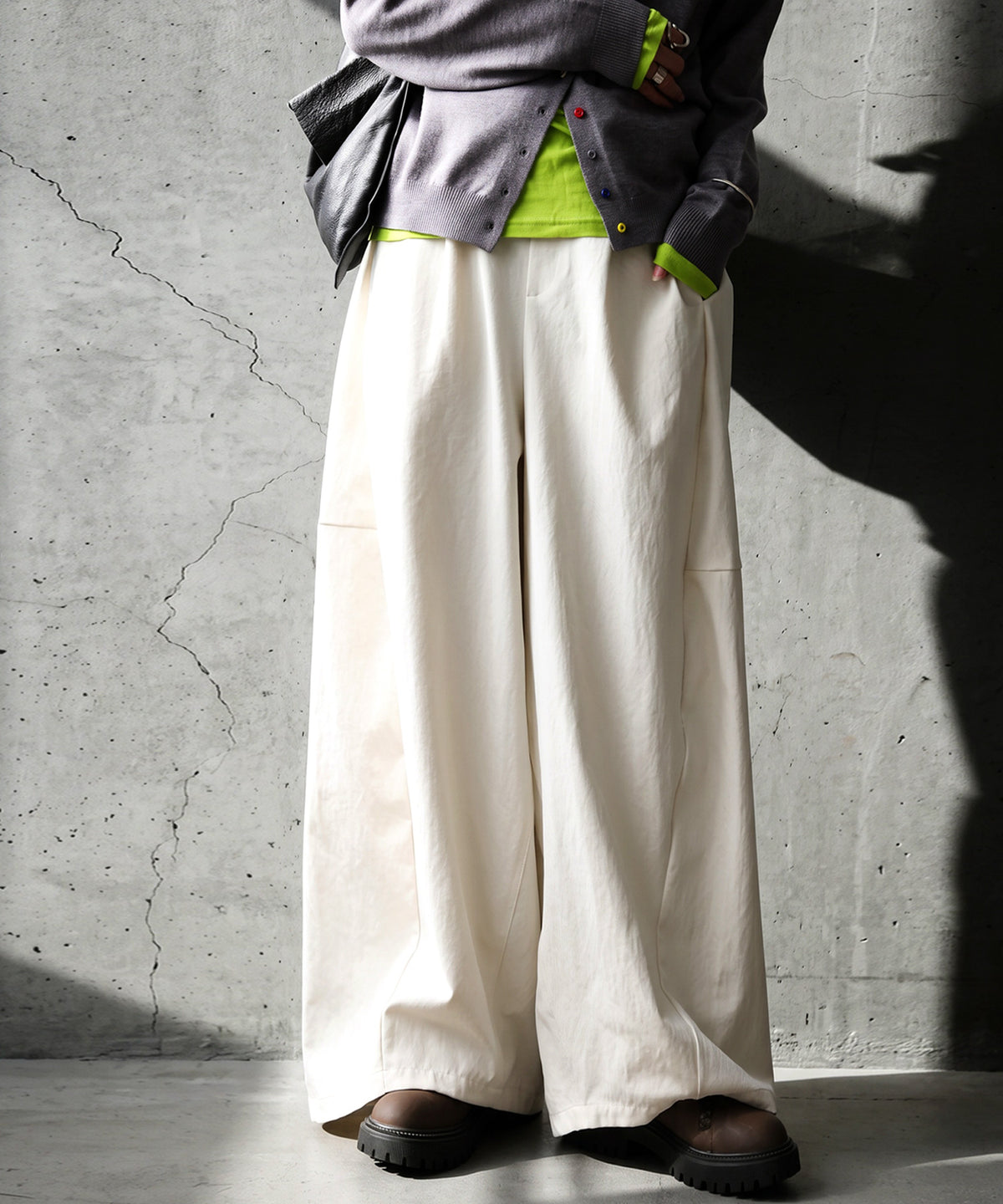Drawstring Pleated Cocoon Wide Pants Ladies