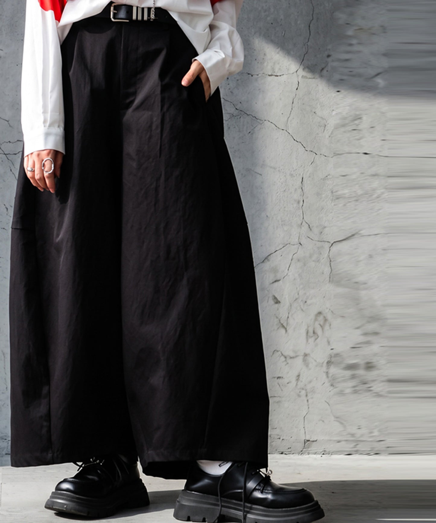 Drawstring Pleated Cocoon Wide Pants Ladies