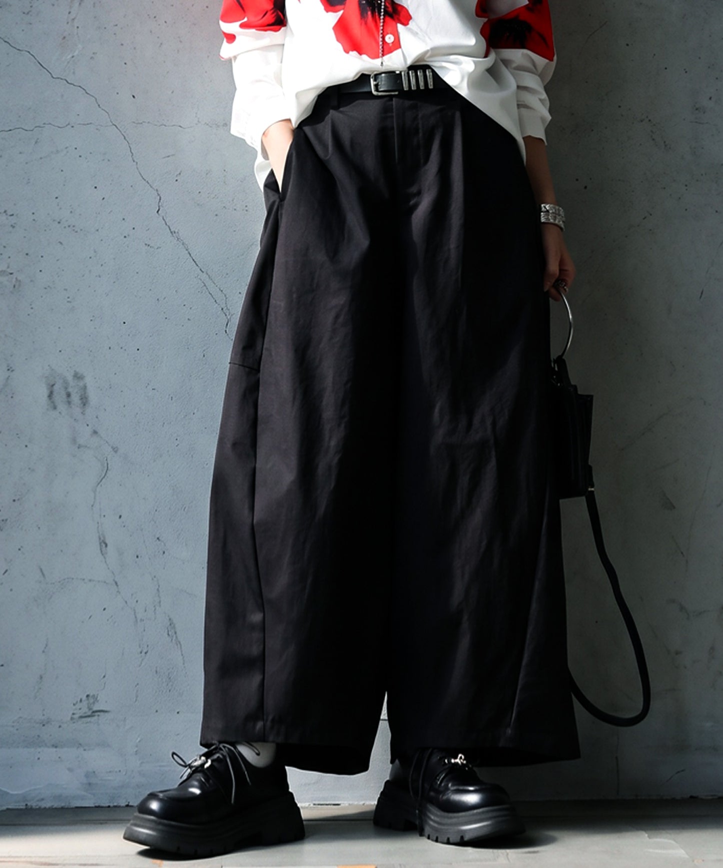 Drawstring Pleated Cocoon Wide Pants Ladies