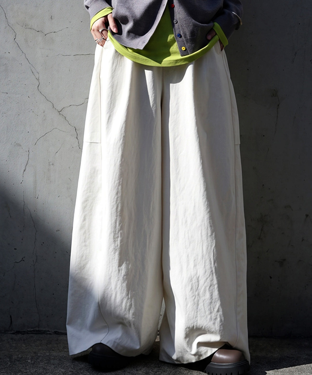 Drawstring Pleated Cocoon Wide Pants Ladies