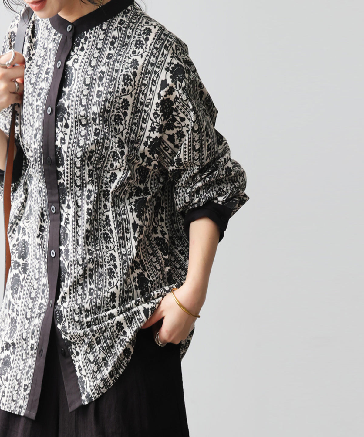 Floral Print Color Scheme Shirt Ladies