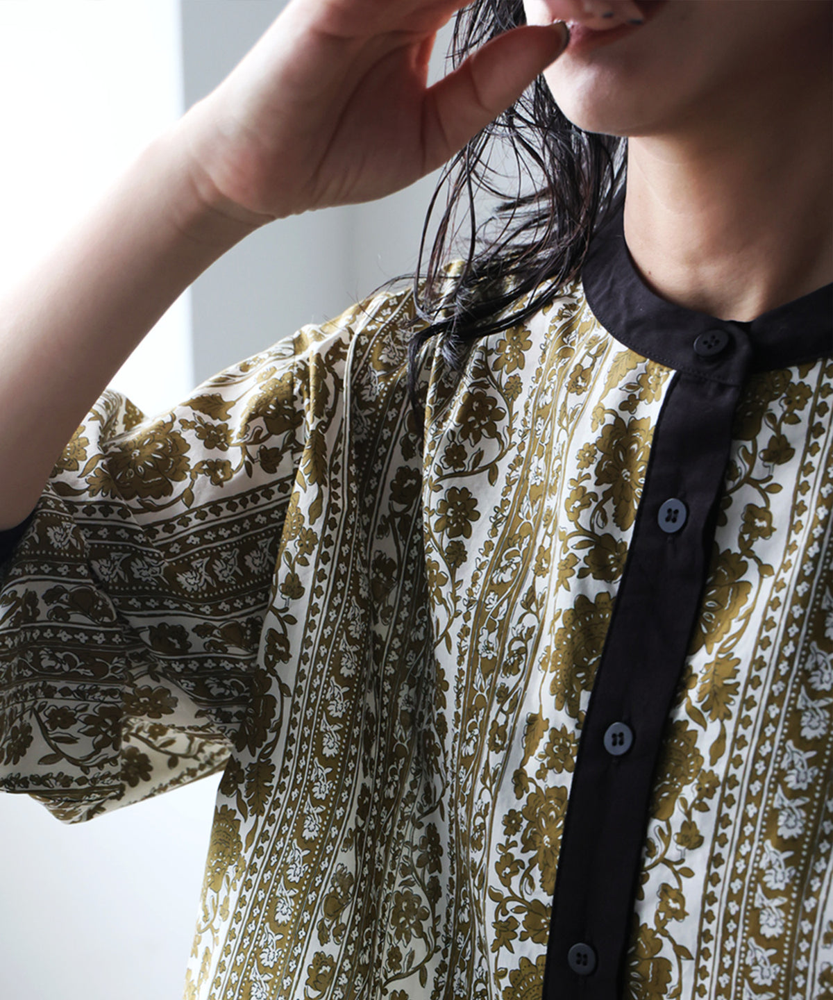 Floral Print Color Scheme Shirt Ladies