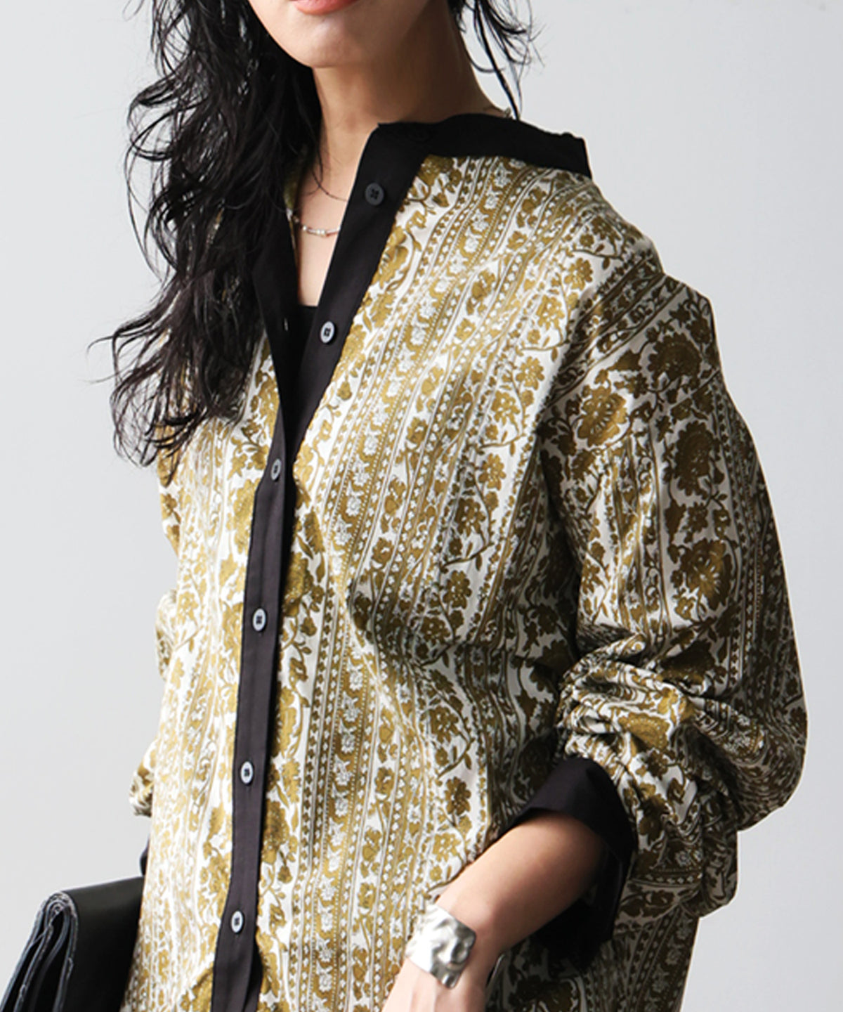 Floral Print Color Scheme Shirt Ladies
